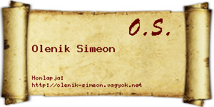 Olenik Simeon névjegykártya